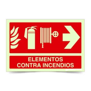 Elementos contra incendios derecha Fotoluminiscente