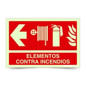 Elementos contra incendios Izquierda Fotoluminiscente