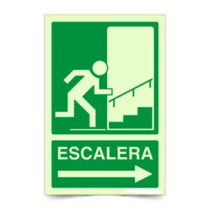 Escaleras Flecha Derecha Fotoluminiscente
