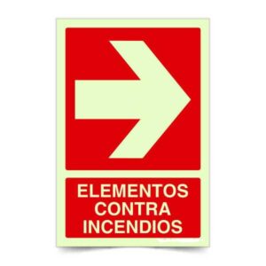 Elementos contra incendios Flecha Derecha Fotoluminiscente