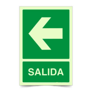 Salida Flecha Izquierda A Fotoluminiscente