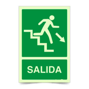 Salida Escalera Abajo Derecha Fotoluminiscente