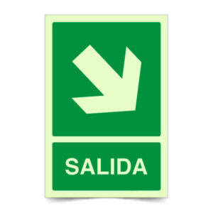 Salida Flecha Derecha Abajo Fotoluminiscente