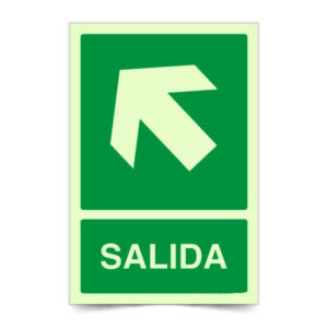 Salida Flecha Izquierda Arriba Fotoluminiscente