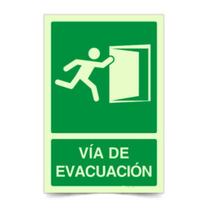 Vía de Evacuación Derecha Corriendo Fotoluminiscente