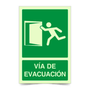Vía de Evacuación Izquierda Corriendo Fotoluminiscente